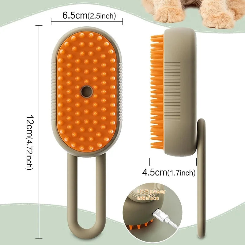 3-in-1 Electric Pet Grooming Brush – Hair Removal