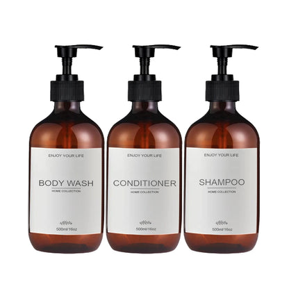 500ml Shampoo & Conditioner Pump Bottles – 3 Pack
