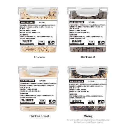 Pet freeze-dried meat snacks chicken beef duck quail chicken small breast 500g dog cat snacks