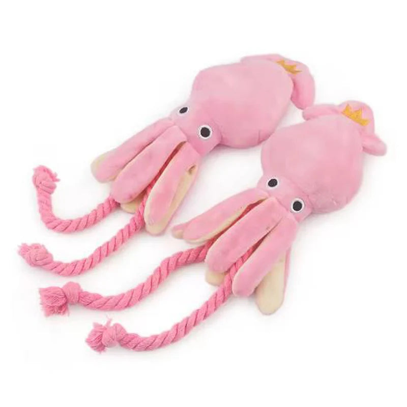 Sound-Emitting Cotton Rope Octopus Toy