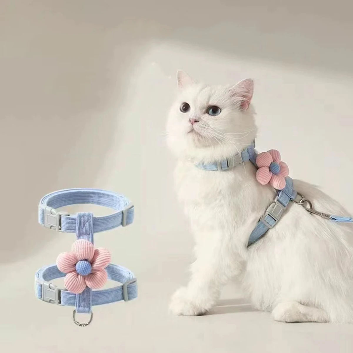Adjustable Cat and Dog Harness Set