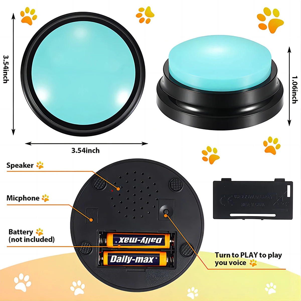 Portable Pet Talking Button Toy