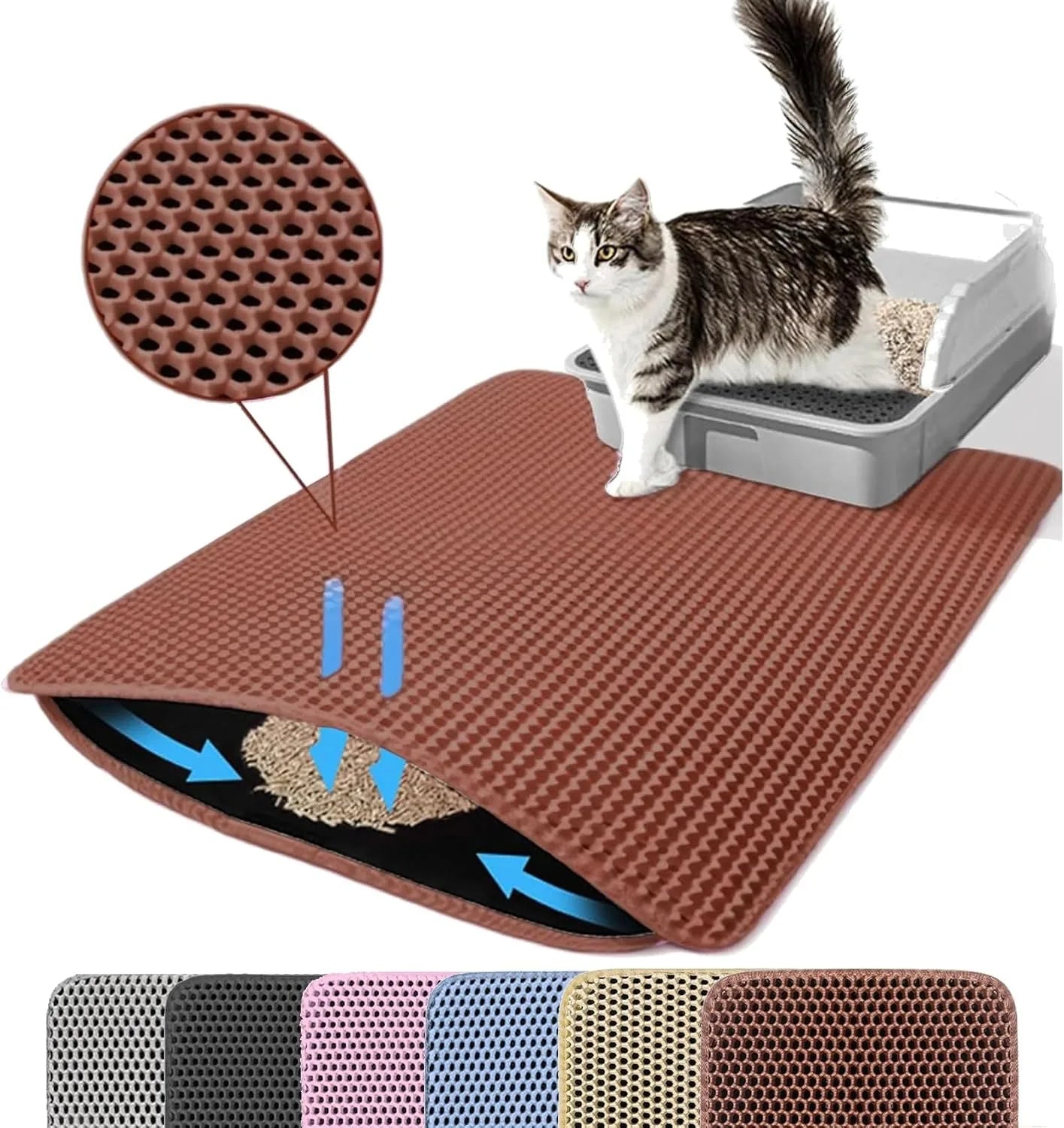 Double Layer Cat Litter Mat – Waterproof & Non-Slip