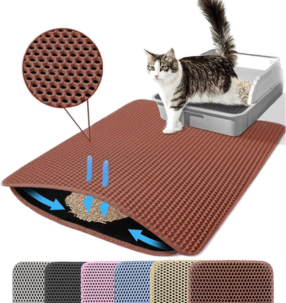 Double Layer Cat Litter Mat – Waterproof & Non-Slip