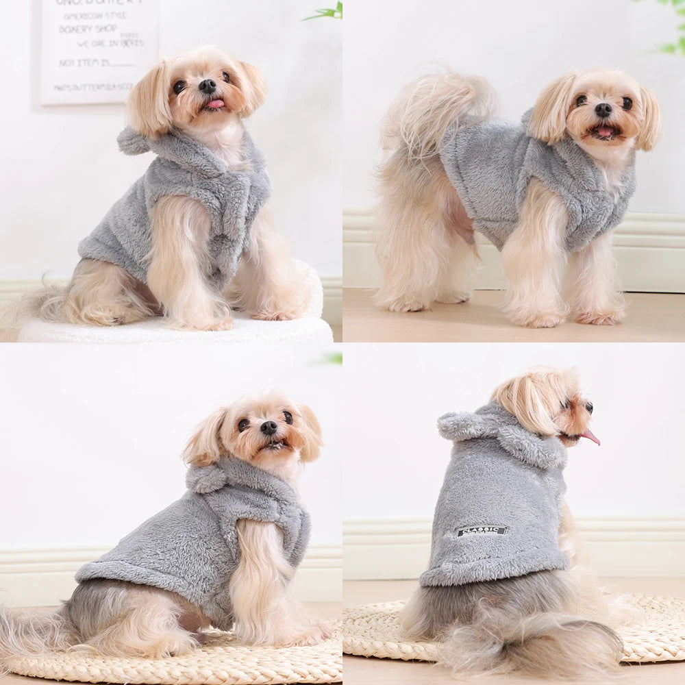 Cute Fleece Dog Hoodie for Dogs & Cats