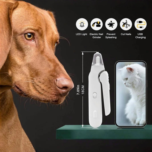 Pet Nail Grinder with 2 LED Lights – Dog & Cat Clipper