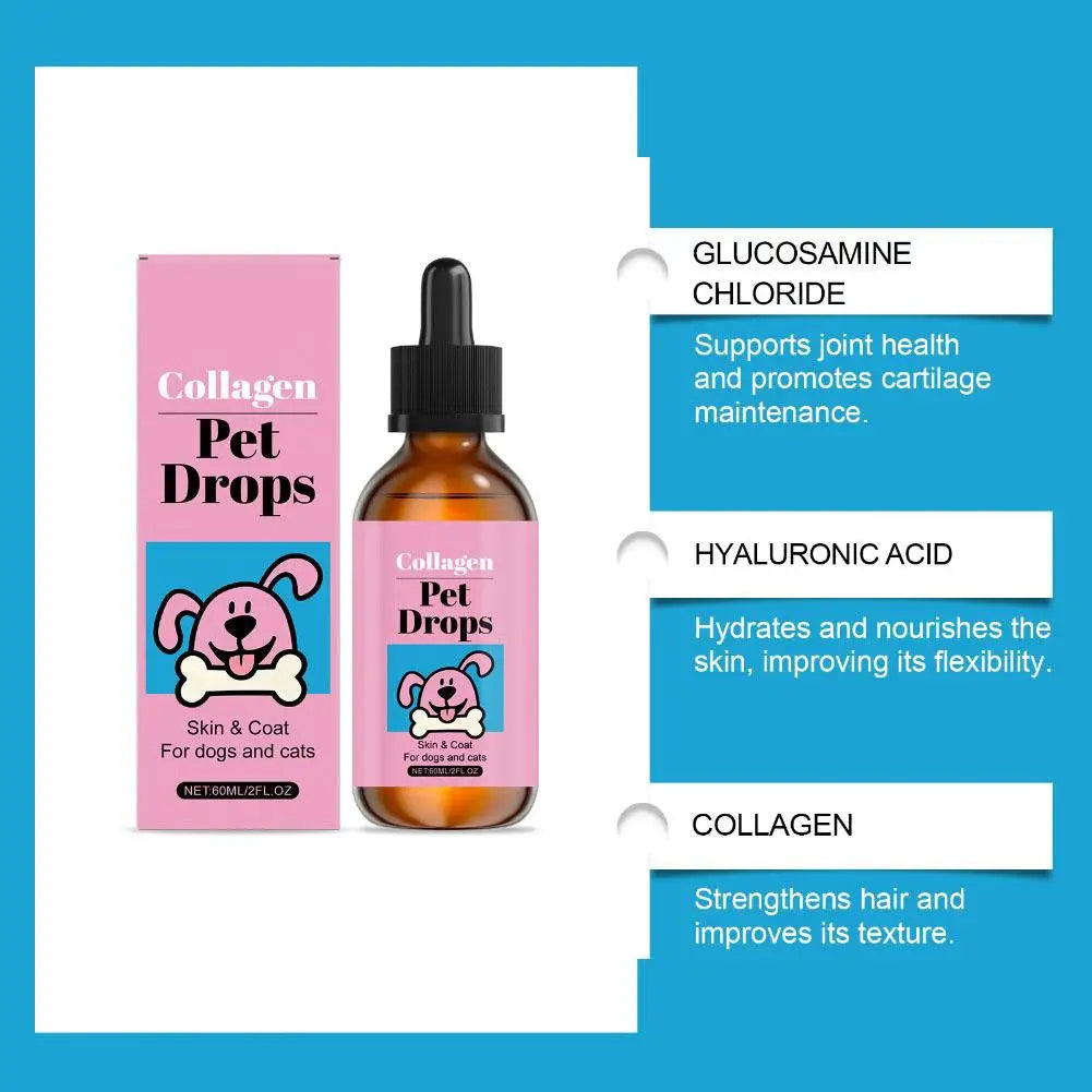 Pet Collagen Liquid Drops 60ml – Skin & Coat Support