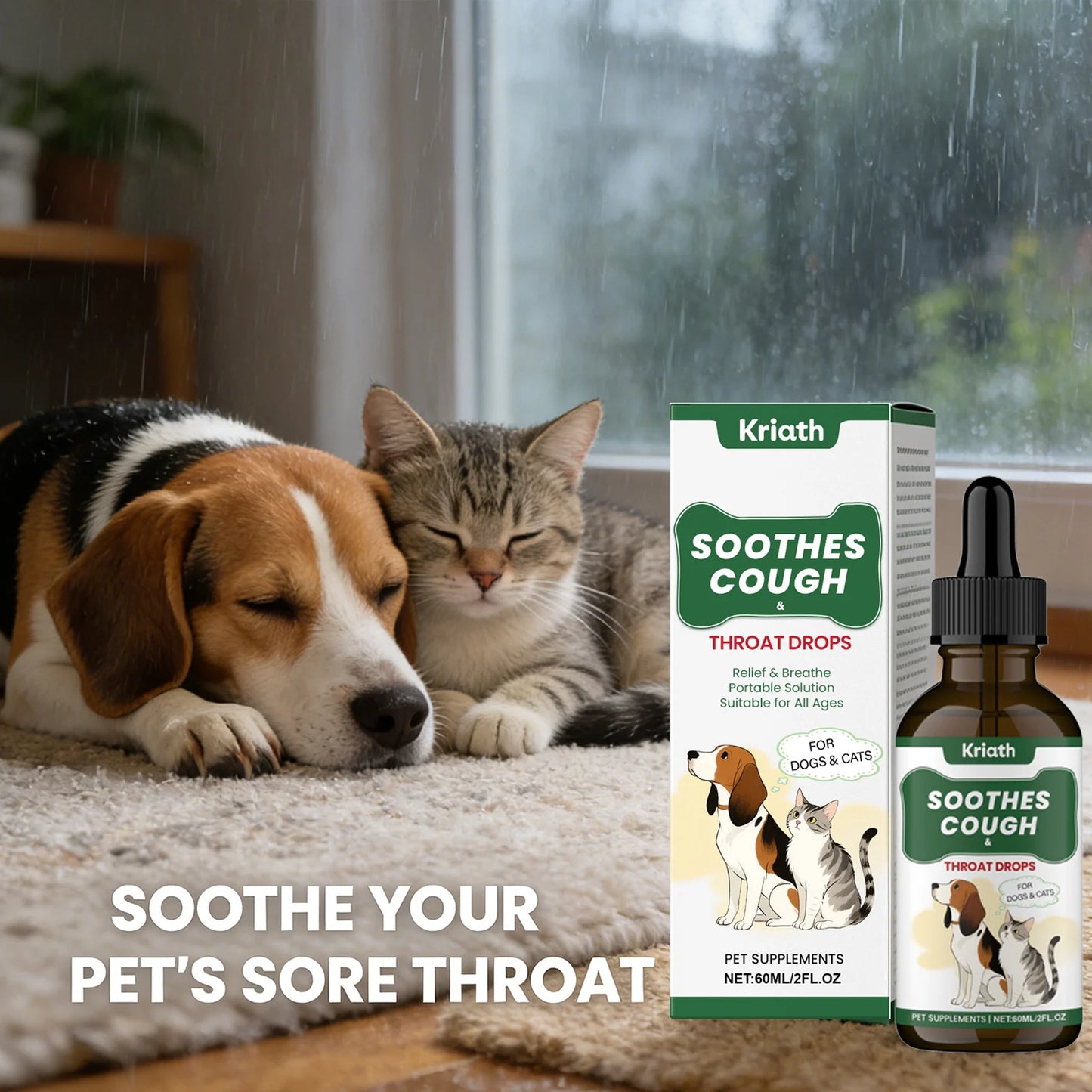 Pet Herbal Throat Support Liquid – Respiratory Care for Dogs