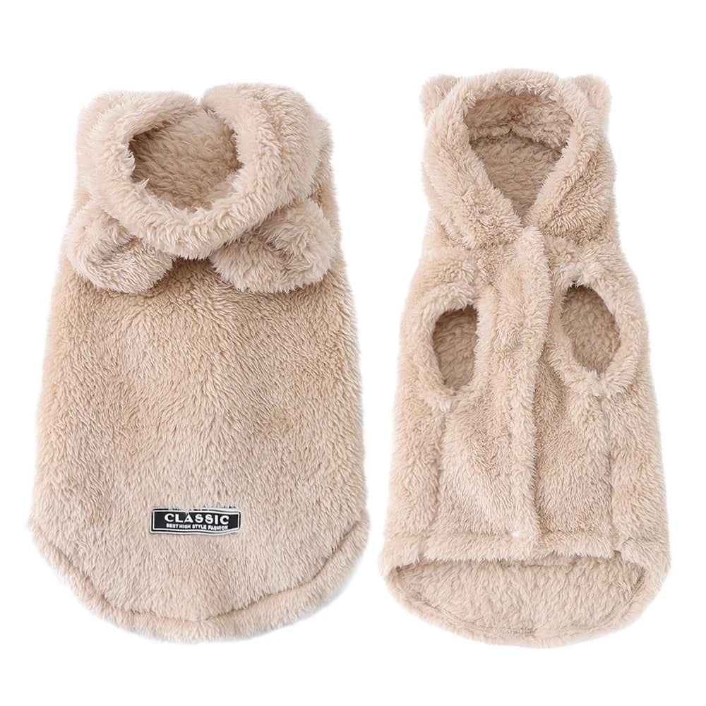 Cute Fleece Dog Hoodie for Dogs & Cats