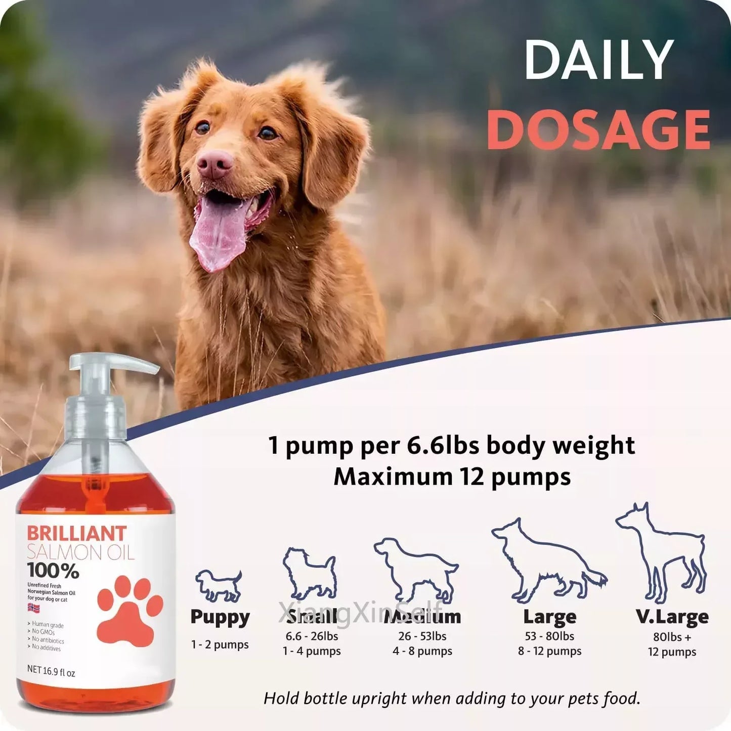 500ml Salmon Oil for Pets – Skin & Coat Support