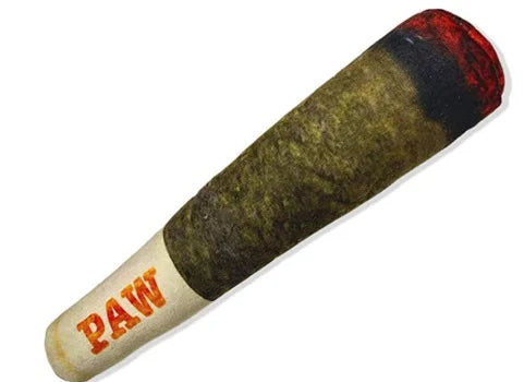 Cigar-Shaped Plush Squeaky Dog Toy
