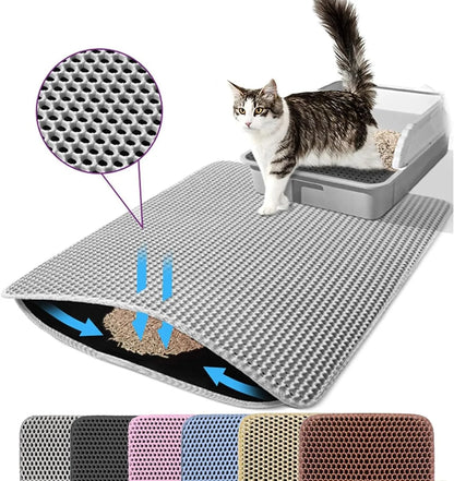 Double Layer Cat Litter Mat – Waterproof & Non-Slip